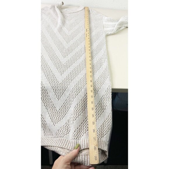 VTG David David Small Open Knit Sweater Dress Chevron USA Tan Neutral EUC - Picture 6 of 7